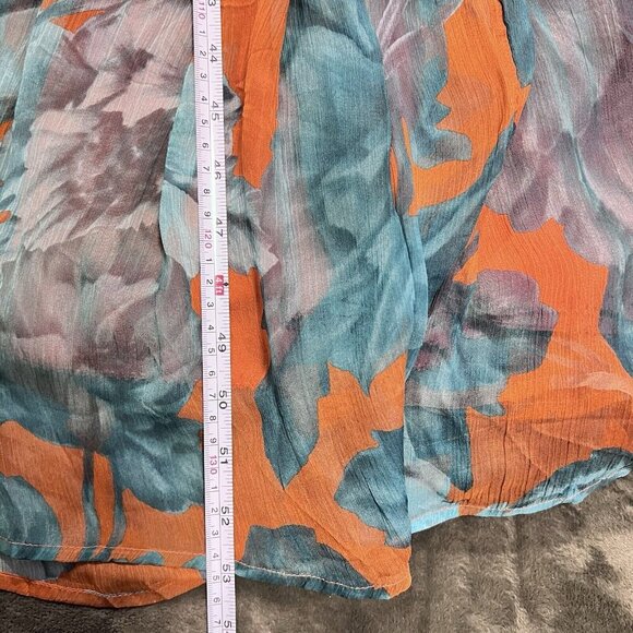 Anthropologie The Marais Floral Chiffon Maxi Dress Long Sleeves Boho Size XXS - Picture 13 of 13